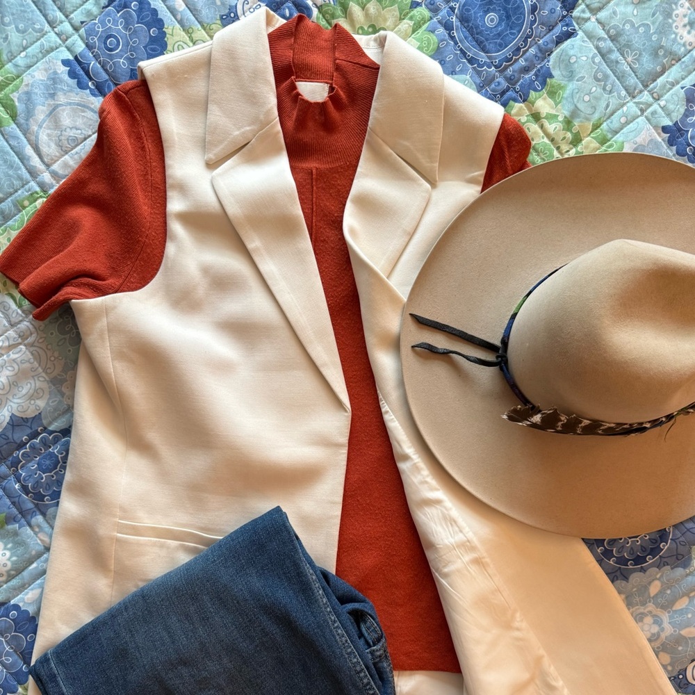 🤍 White Blazer Vest🤍